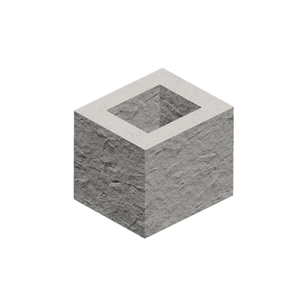 Добавочный блок бетонный пустотелый «рваный камень», 190 мм